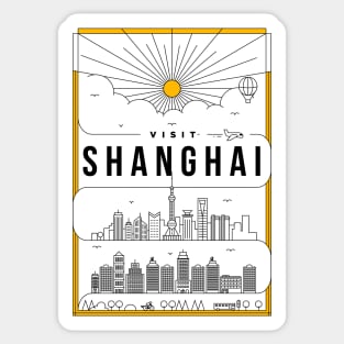 Shanghai Minimal Lineal Poster Sticker